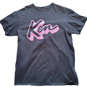 Black Ken short sleeve tee pink glitter letters Size M